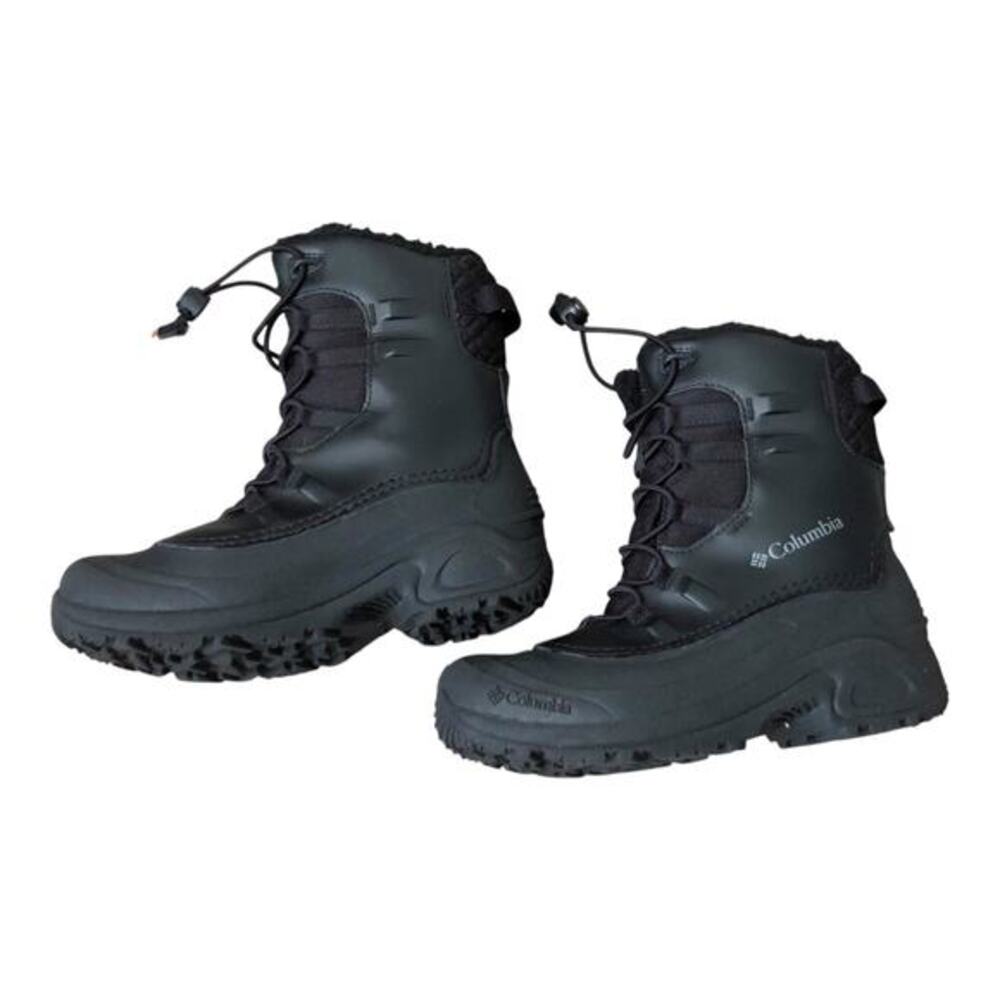 Columbia Snow Boots Youth Kids Size 4 Black Waterproof Faux Fur Lined Insulated
